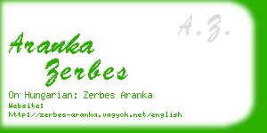 aranka zerbes business card